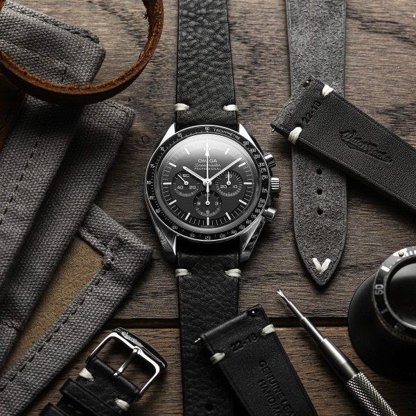 Watch Stainless with Grey Suture Leather Strap